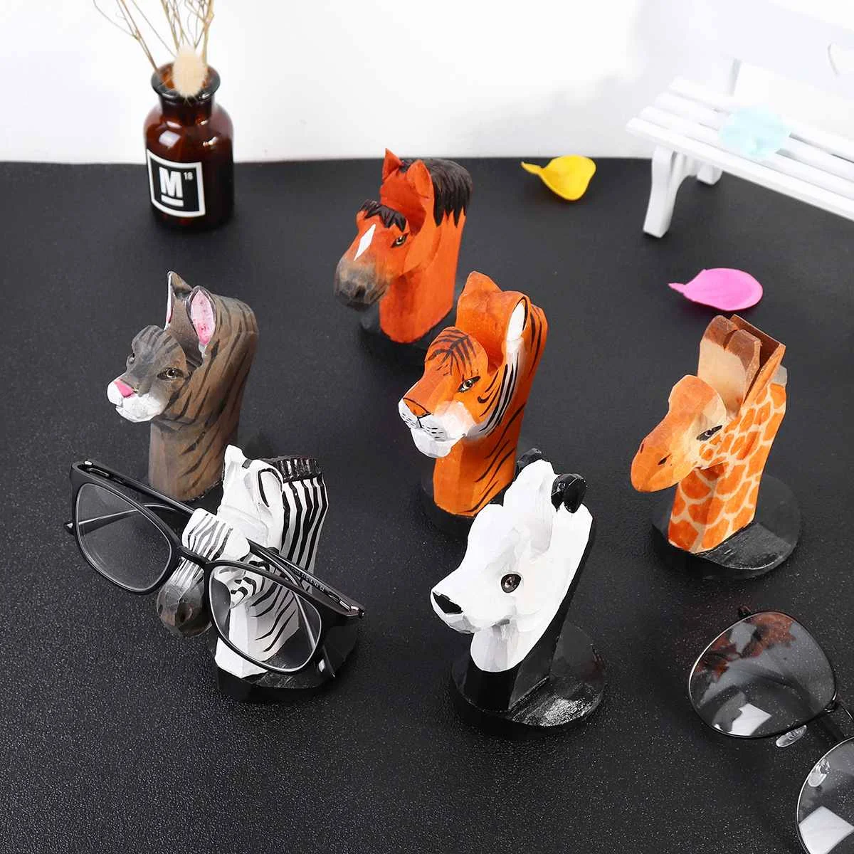 Новинка 3D животное резьба по дереву солнцезащитные очки стеллаж полка очки шоу стенд ювелирные изделия держатель для нескольких пар очки витрина