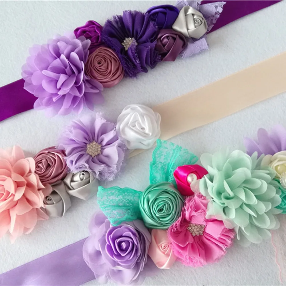 Maternity Sash for Photo Shooting Floral Photography Dress Waistband Girdle Props | Мать и ребенок