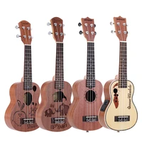 ammoon 21 ukulele sapele acoustic ukulele 15 fret 4 strings stringed musical instrument 19 styles for option