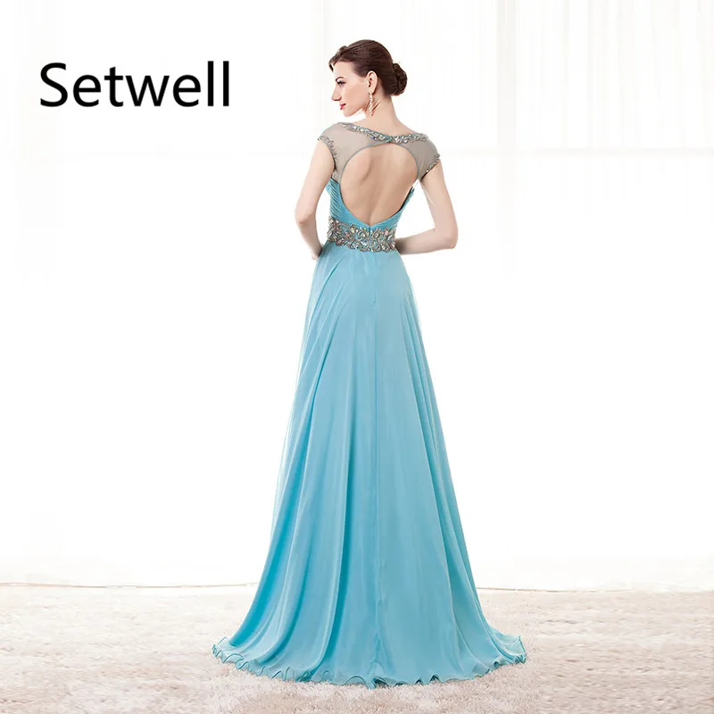 Женское платье для выпускного Setwell шифоновое вечернее до пола с открытой спиной