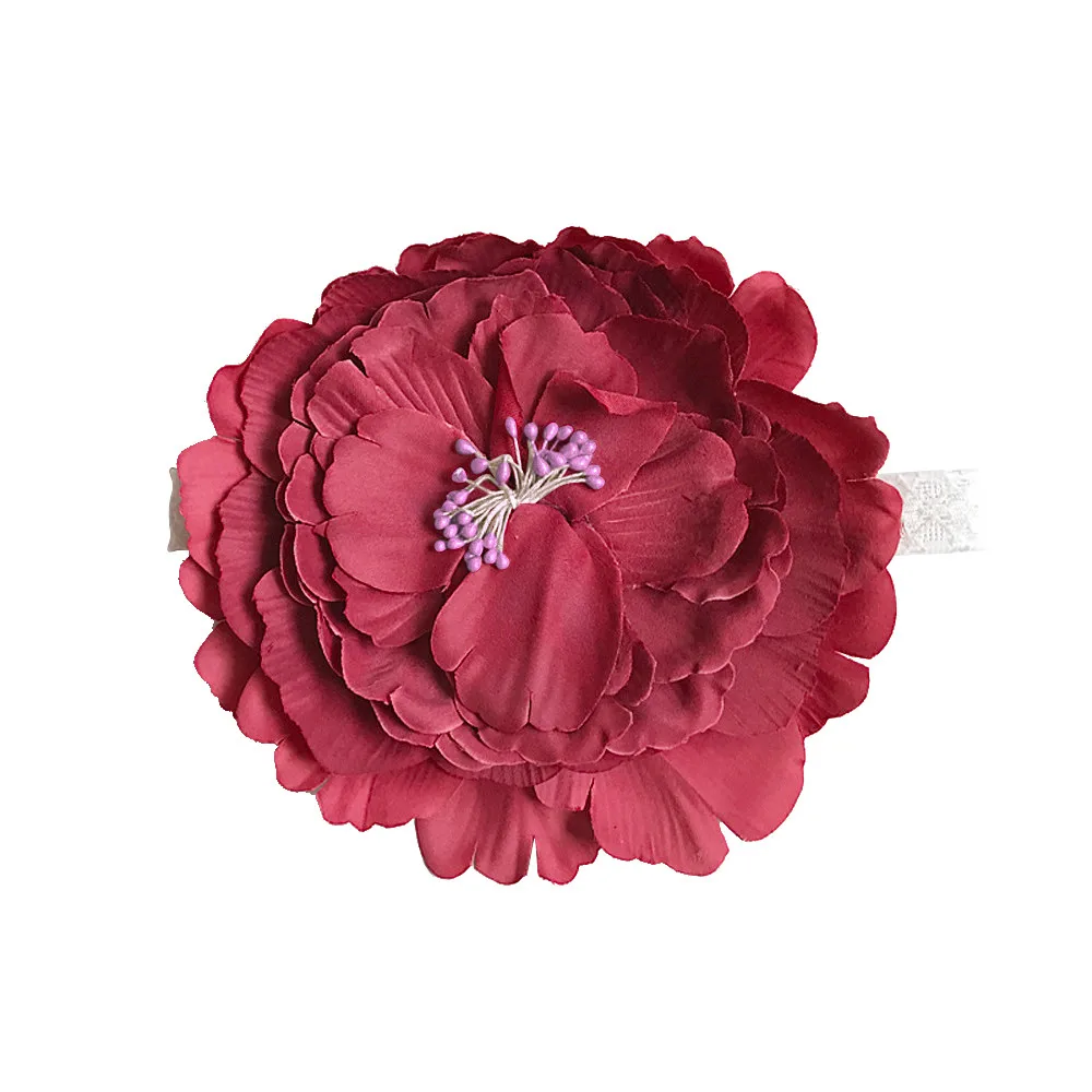 PARRY Hair Accessories Newborn Girls Hairdband Kids Big Flower Headband Pretty Head Wrap Elastic Band | Детская одежда и обувь