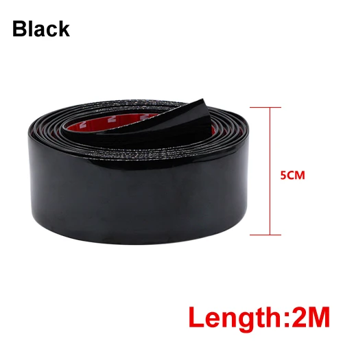50MM Black 2 м автомобильные наклейки, пленка из углеродного волокна, резиновая формовочная отделка, полоса, сделай сам, защита края двери, 3 цвета, для автомобиля, аксессуары для укладки - Название цвета: 50MM Black