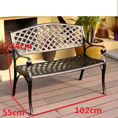 Outdoor Park Double Seat Chair Cast Aluminum Garden Lover seat Chair Balcony Benches Community Long Benches