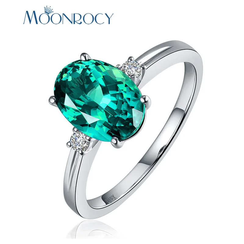 MOONROCY CZ кубический цирконий Кристалл Кольца зеленый овальный синий розовый