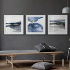 Настенный постер в скандинавском стиле акварельного цвета с абстрактными чернилами синего цвета, живопись на холсте, настенные художественные картины для гостиной, домашний декор