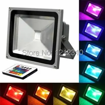 Открытый прожектор 10 Вт 20 Вт 30 Вт 50 Вт Светодиодный прожектор RGB Водонепроницаемый AC85-265V