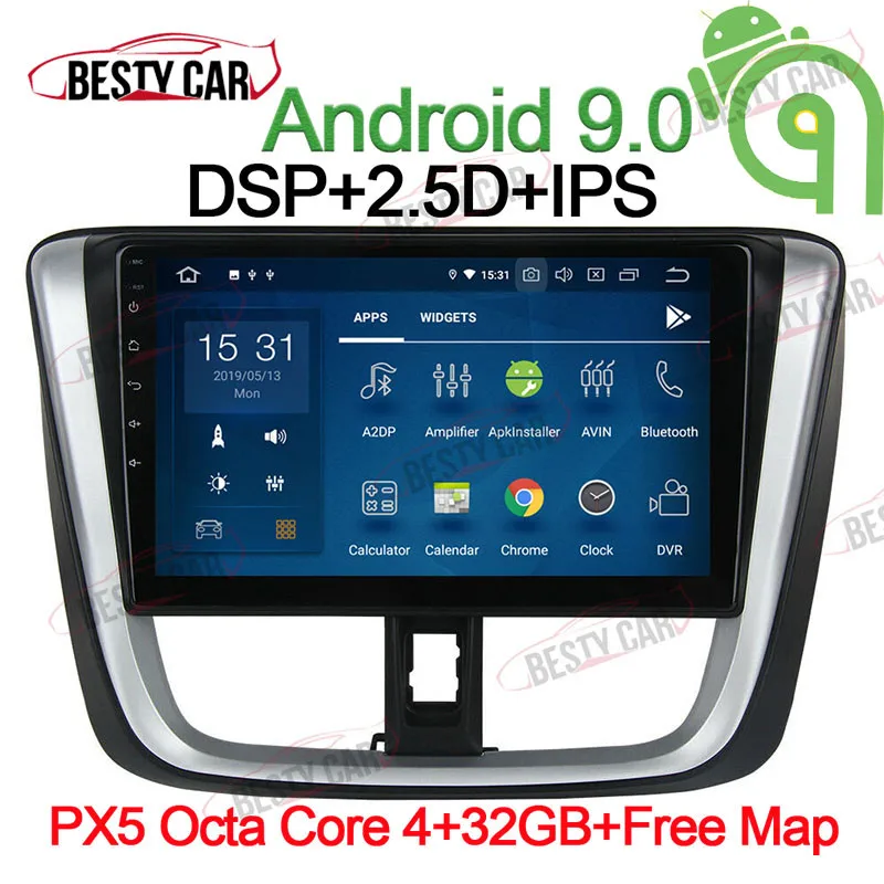 10 1 &quotмультимедиа для Android плеер gps навигация Радио стерео Toyota VIOS 2016 2017 DSP 2.5D + ips BT 4