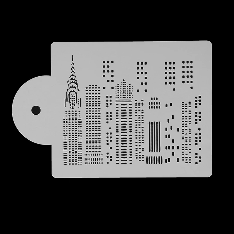 Пластик высоких зданий трафарет торта окрашивание распылением художественная