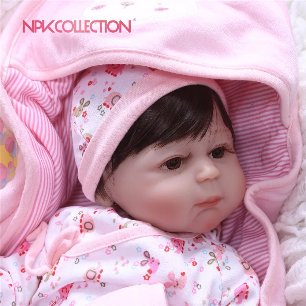 NPK 46 см красные куклы reborn мягкий силиконовый детский куклы Bebe Принцесса reborn красивая розовая одежда Подушка Сердце подарок детские игрушки