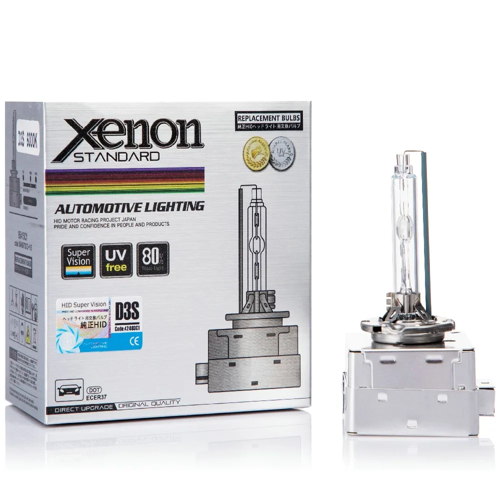 D1S D2S D3S D4S Super Vision UV Free HID Headlight Xenon Bulb Spuer Quality High brightness 4300K 6000K 8000K With Metal Holder |