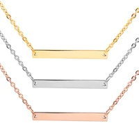 jj005 factory cheap wholesale high quality 32mm5mm1 5mm stainless steel bar pendant necklace with 18 cable chain for women