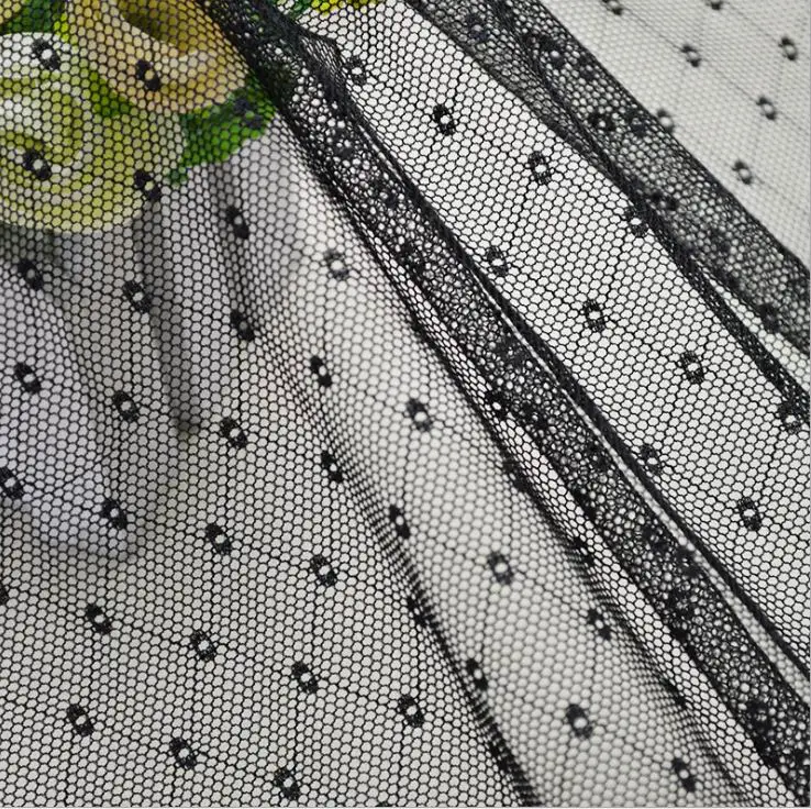 Модное французское тюлевое кружево 5 ярдов прозрачная марля в горошек для