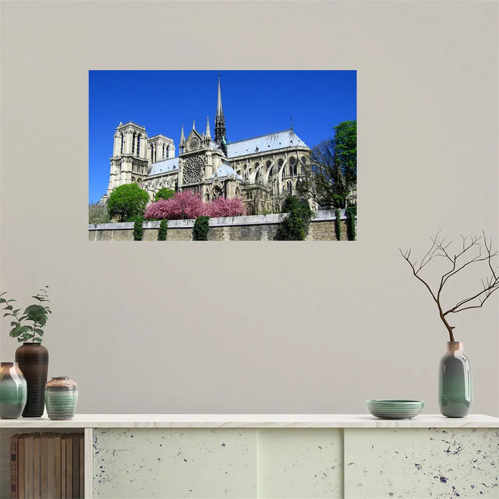 Фотофон с изображением собора Нотр Дам у озера Париж Франция 19Apr 19 Реплика