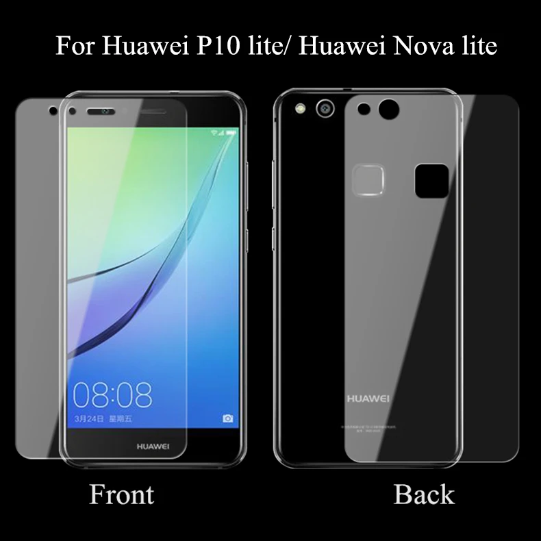 Закаленное стекло для huawei Honor 8 lite, защита экрана, закаленное стекло для huawei P10 lite/Nova lite, стеклянная пленка, передняя+ Задняя 5,2''