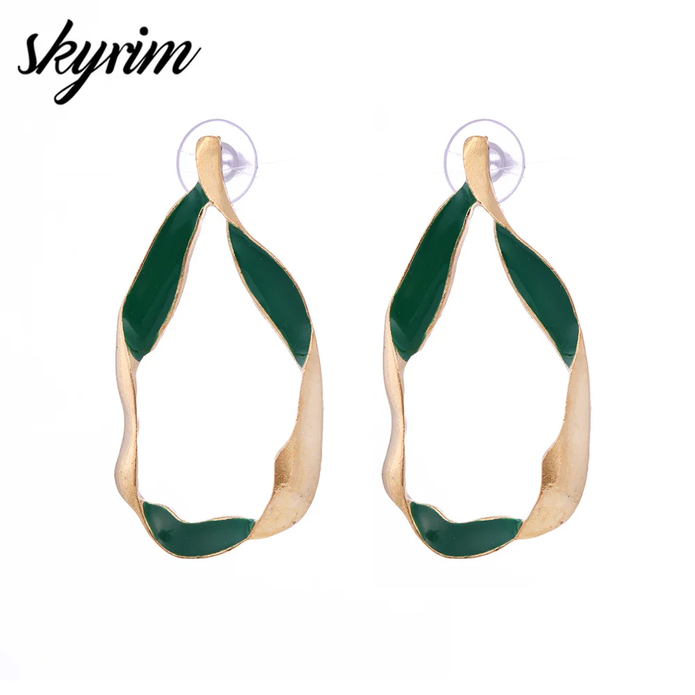 Skyrim эмаль большие длинные серьги для женщин винтажные геометрические