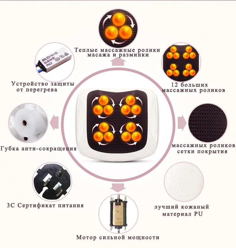 LEK 618N горячая Распродажа, электрическая Массажная подушка для всего тела, дешевый Массажный коврик для шеи, талии, плеч, спины, массажная подушка с подогревом