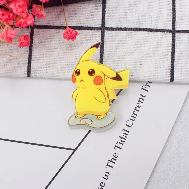 Оранжевый 1шт 30 смешанных стилей акриловые аксессуары в виде покемонов модная брошка мультфильм значок булавка воротник брошь, ювелирный подарок, домашнее животное - Цвет: Оранжевый