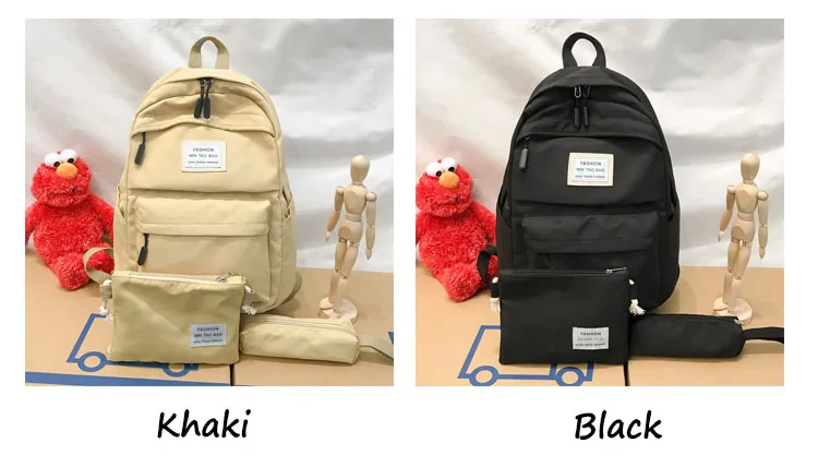 Нейлоновый женский рюкзак, Одноцветный рюкзак Mochilas, женская сумка на плечо для девочки-подростка, школьная сумка, рюкзак