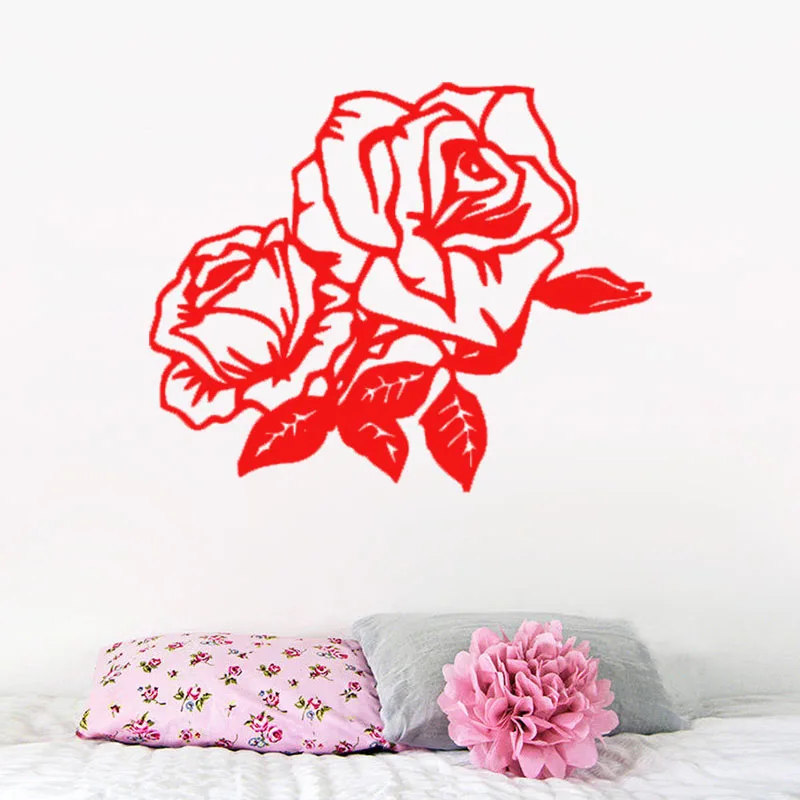 

ZOOYOO Rose Flower Wall Decals Vinyl Wall Art Sticker Removable Living Room Bedroom Wall Decoration Murals Wallpaper