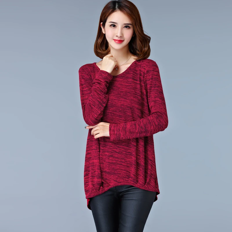 Новинка 2018 женские футболки весенне осенние сексуальные с v образным вырезом