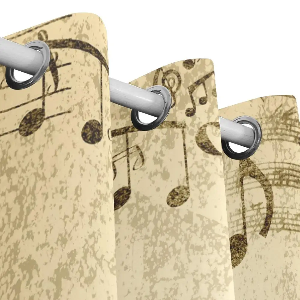 Затемняющие шторы винтажные музыкальные занавески затемняющие панели люверсы