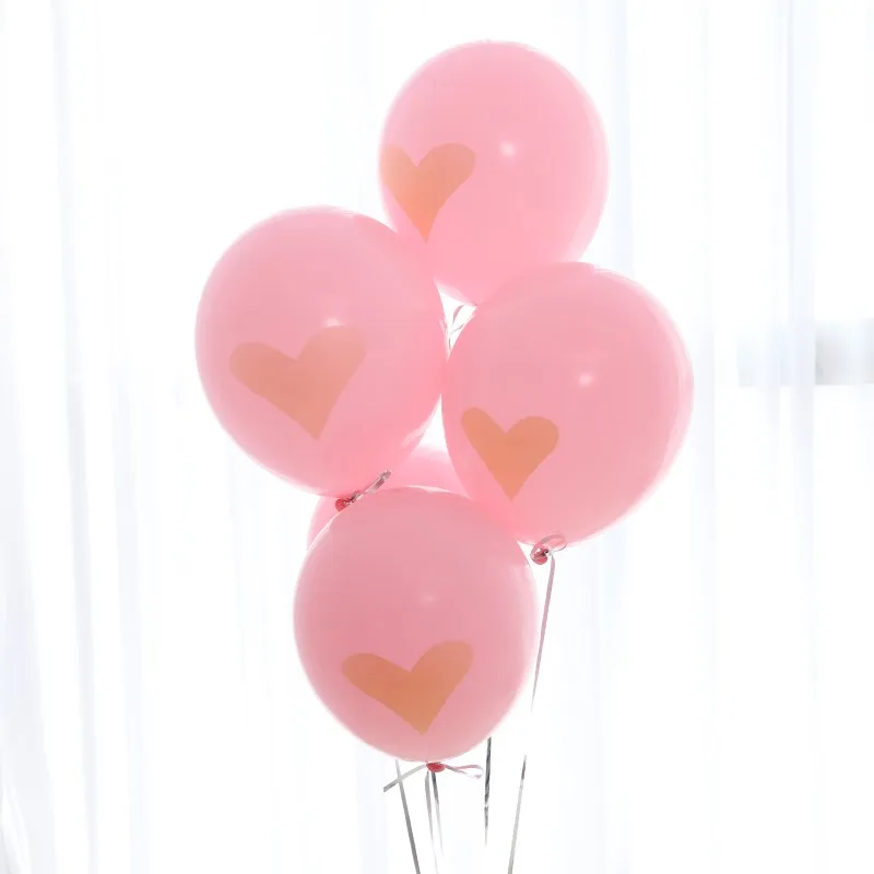 10pcs pink 10 шт./лот, Детские воздушные шары на день рождения, Детские вечерние украшения с принтом для мальчиков и девочек - Цвет: 10pcs pink