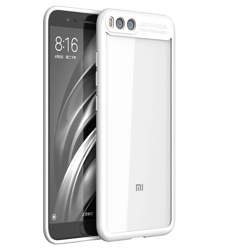 white Чехол для xiaomi mi6, чехол для xiaomi 6, прозрачный чехол-накладка из силикона и поликарбоната+ ТПУ, чехол s MOFi, чехол для xiaomi mi 6, синие аксессуары - Цвет: white