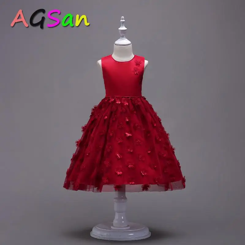 AGSan/платье для девочек детские платья без рукавов вечерние Для праздничное