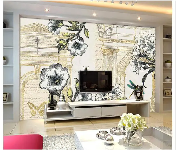 Customized 3d wallpaper wall murals European decorative pattern living rome photo | Обустройство дома