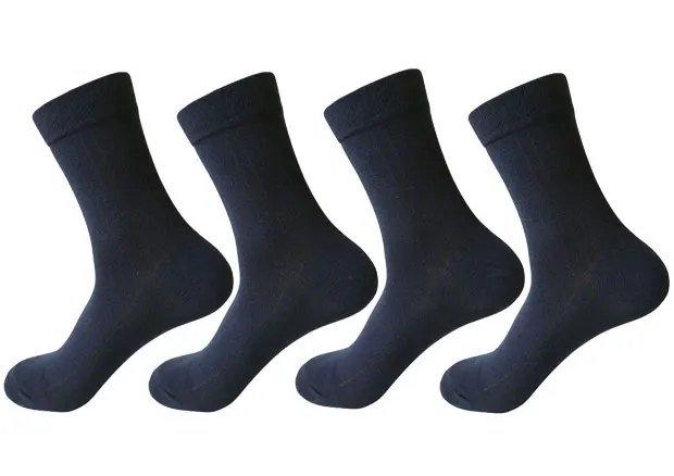 dark blue 4 пары set Бренд silver хлопок Носки elite men запаха Носки одноцветное Эксклюзивное Платье calcetines hombre Белый Черный socs - Цвет: dark blue