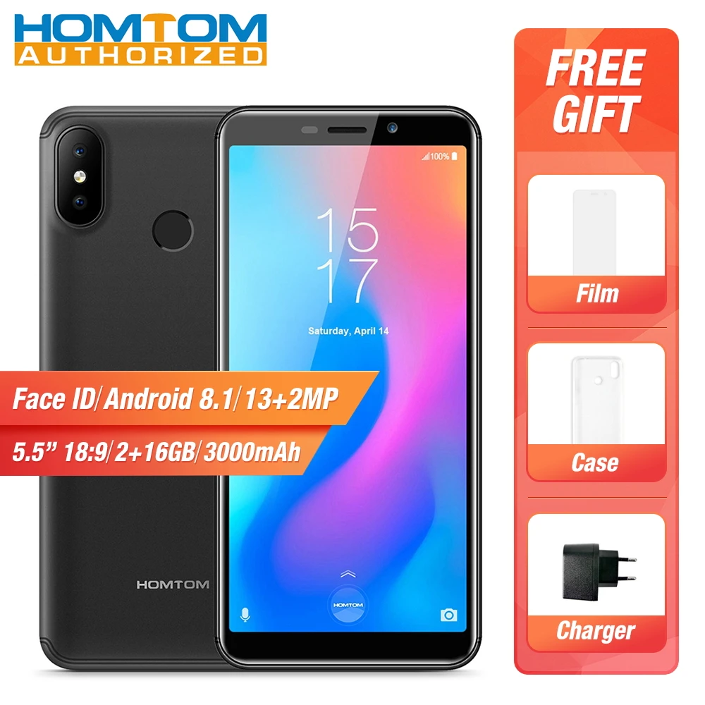 HOMTOM C2 4G смартфон 5 дюймов Android 8 1 MTK6739 четырехъядерный 2 Гб ОЗУ 16 ПЗУ отпечаток
