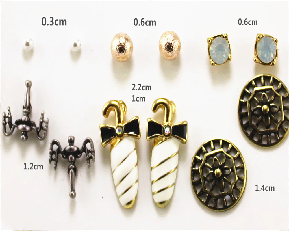 ENZE fashion new women drop cute earrings imitation pearl gold round hundred matching girl retro white umbrella set | Украшения и