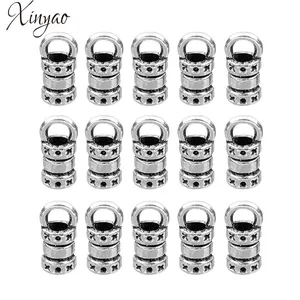 XINYAO 100 шт.лот, колпачки для кожаных шнуров и ожерелий ручной работы, античные, серебристые, 2 мм