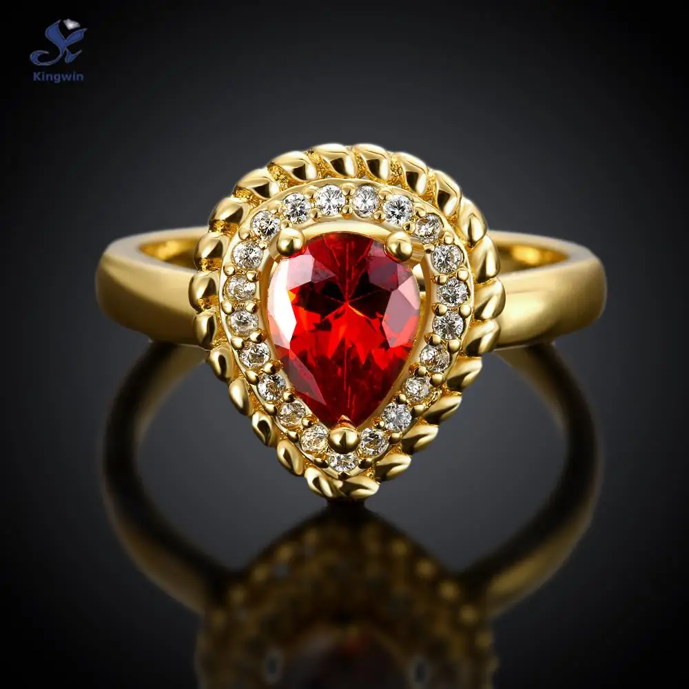 Хорошее качество грушевидный полудрагоценный камень гранат Красный Цирконий cz