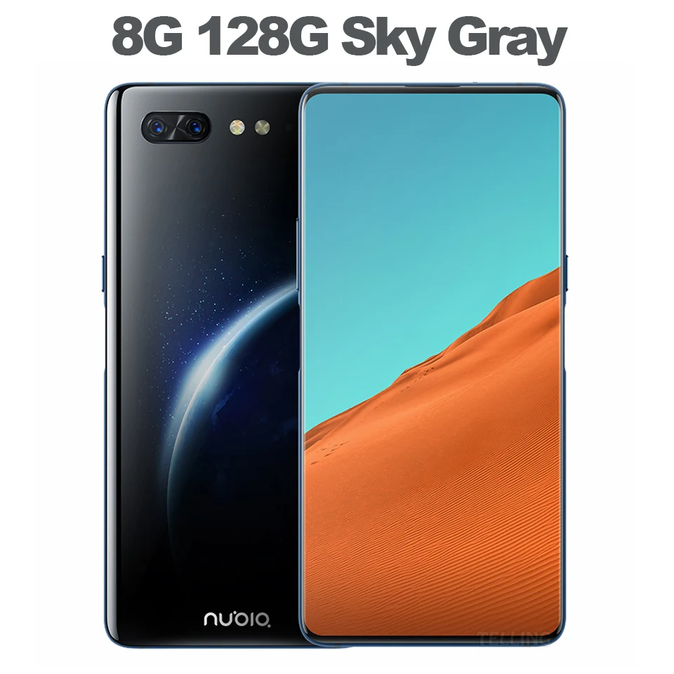 Смартфон zte Nubia X с двойным экраном Android 8,1 4G LTE Snapdragon 845 Octa Core 8G+ 128G ударопрочный мобильный телефон 18W - Цвет: 8G 128G Sky Gray