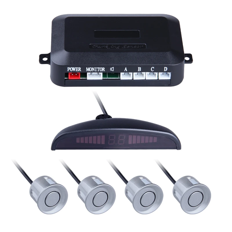

Car Auto Parktronic LED Parking Sensor With 4 Sensors Reverse Backup Car Parking Radar Monitor Detector System Backlight Display