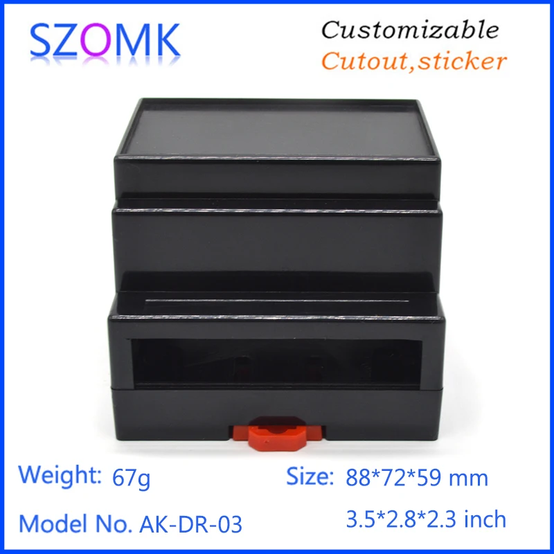 Пластиковый корпус для din рейки elctronics пластиковый чехол оборудования 88*72*59