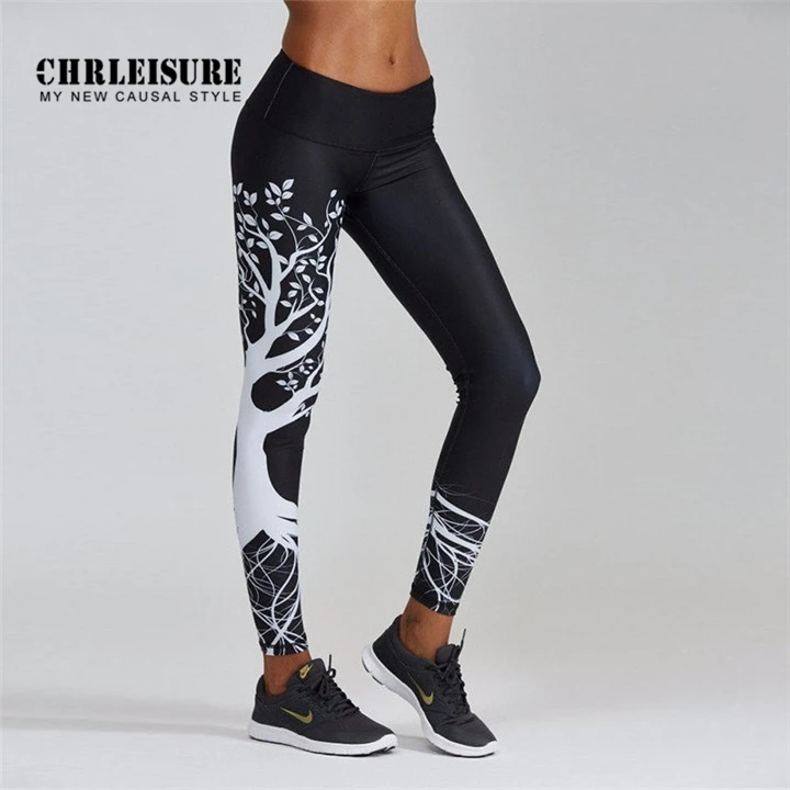CHRLEISURE Леггинсы с принтом дерева спортивные женские фитнес леггинсы с высокой талией для спортзала штаны для йоги женские спортивные колготки Пуш-Ап бесшовные