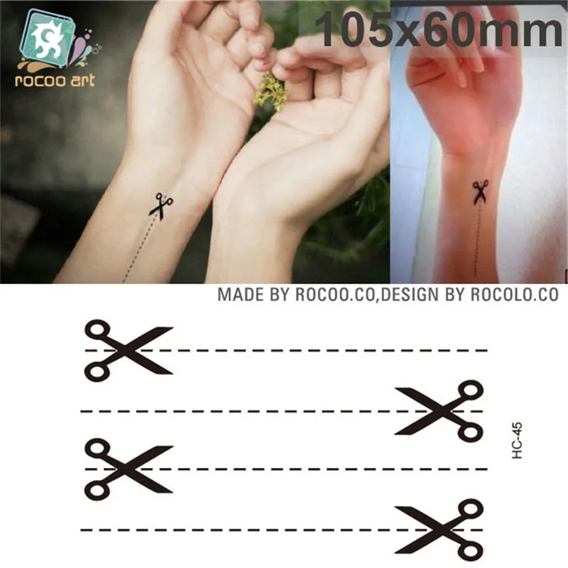 Body Art waterproof temporary tattoos for men women sexy fashion 3d scissors design flash tattoo sticker Free Shipping HC1045 | Красота и
