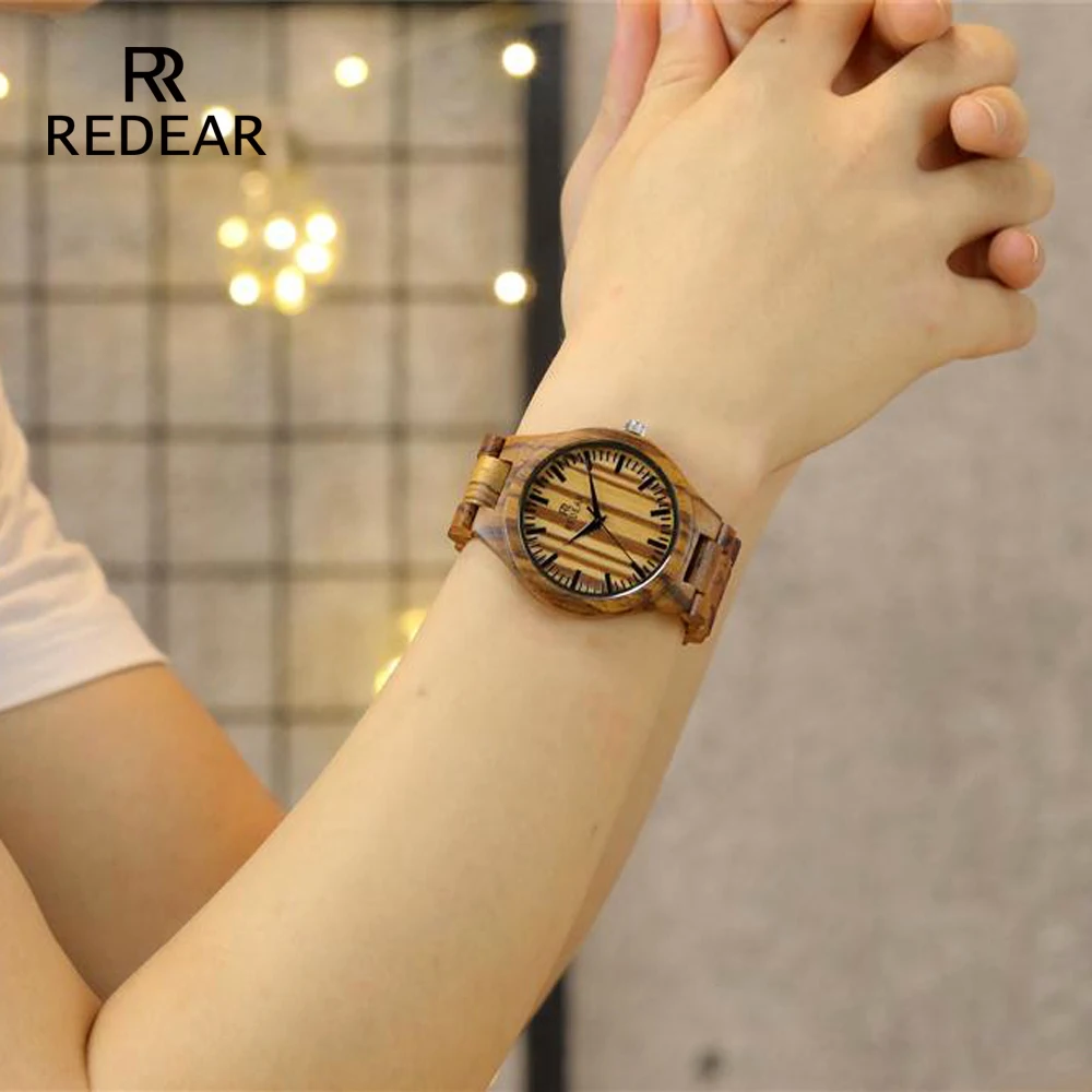 REDEAR дропшиппинг деревянные руки часы Зебра Мужские Автоматический стильные