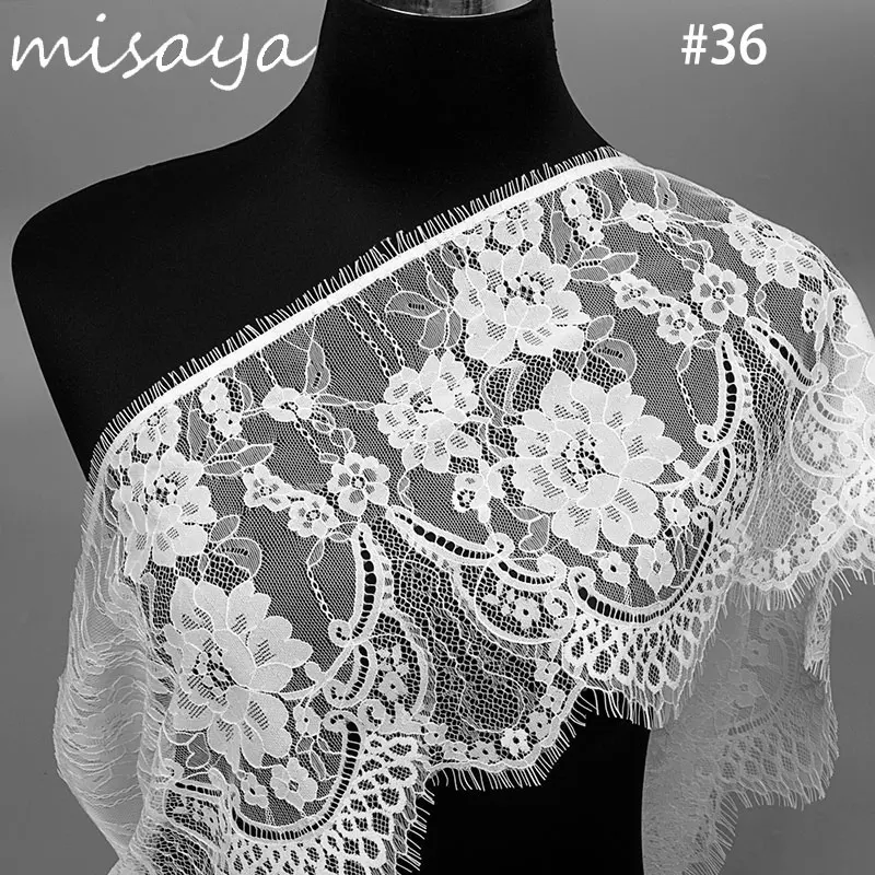Misaya 3 ярдов/партия 6 стилей ресницы кружевной отделкой цветок черный белый Высокое качество кружевной ткани ручной работы DIY аксессуары для одежды