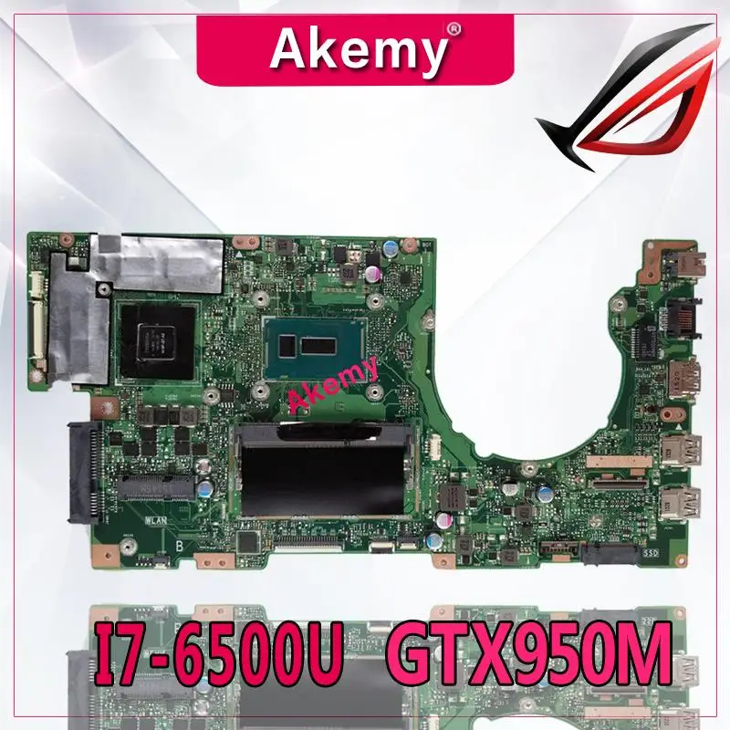 Akemy K501UX материнская плата для ноутбука For Asus K501UB K501U K501 Teste Оригинал DDR3 4g RAM GTX950M i7
