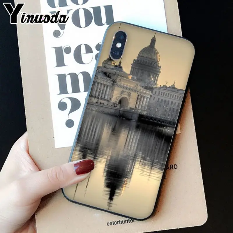 Yinuoda, чехол для телефона с изображением ночного телефона из Российской Федерации, в Москву, с изображением СПб, для Apple iPhone 8, 7, 6, 6S Plus, X, XS, MAX, 5, 5S, SE, XR, чехол