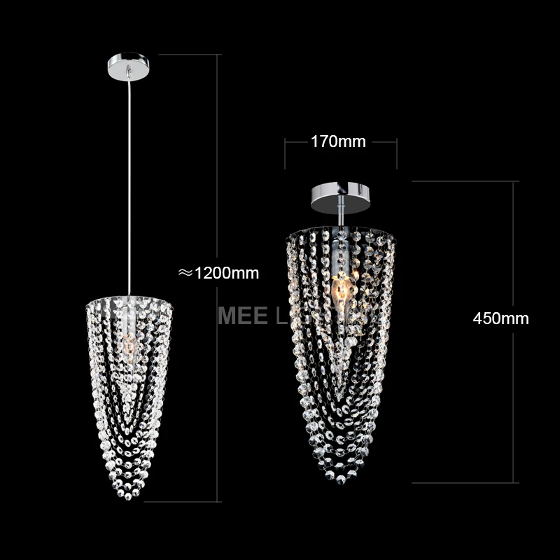 

Luxurious Crystal Chandelier Small Clear Crystal Lustre 1 Lights Crystal Light Fixture for Aisle Stair Hallway Corridor Porch