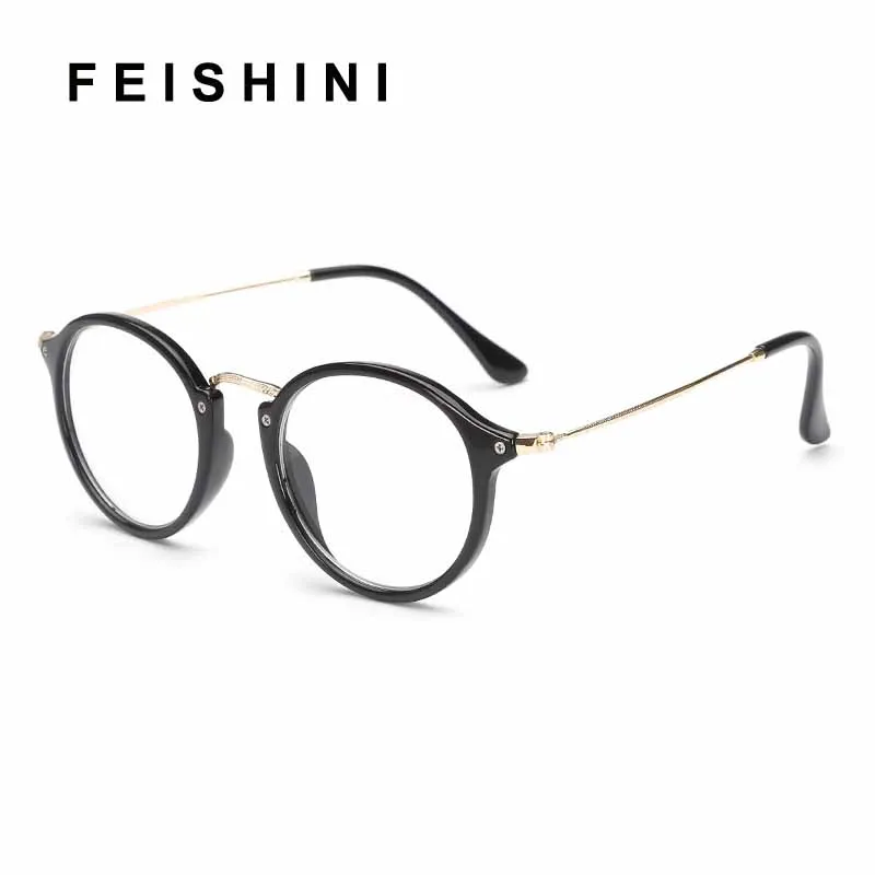 Оправа для очков Feishini 2019 мужчин и женщин оптическая круглая оправа близорукости