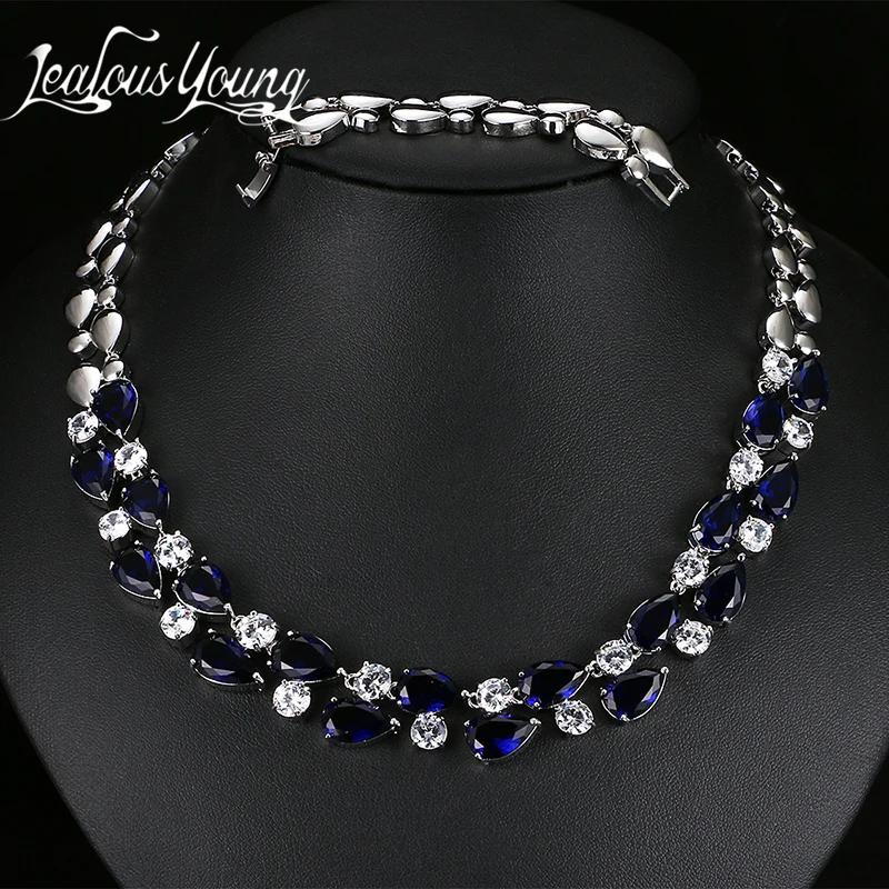 Женское Ожерелье с голубым камнем Mona Lisa разноцветное ожерелье фианитом ААА + для