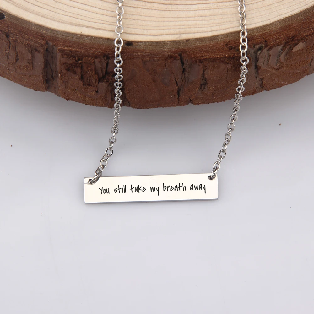 You Still Take My Breath Away Bar Necklace For Girlfriend Women Gift Birthday Surprise Jewelry Pendant Decoration | Украшения и