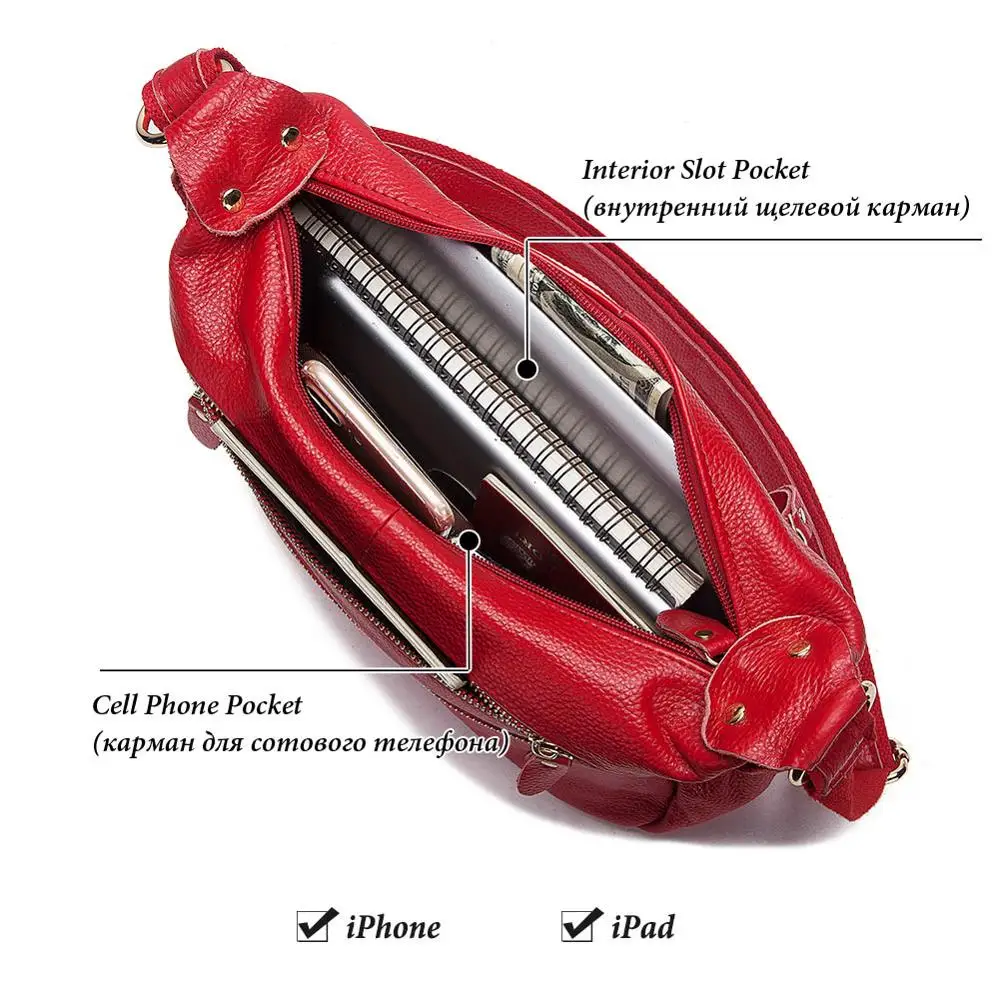 Женская сумка через плечо KAVIS из натуральной кожи женская мессенджер модная