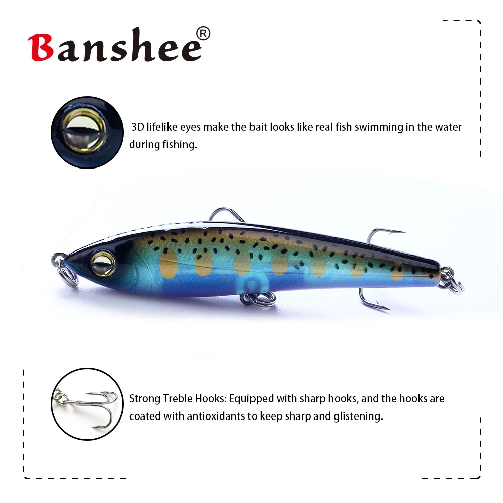 Banshee новый продукт погружной карандаш 75s жесткая приманка для рыбалки троллинг