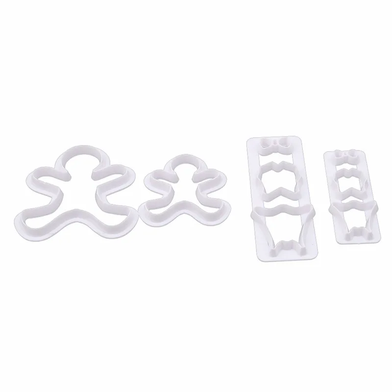 Gingerbread Cookie Cutter Plastic Christmas Biscuit Mold Fondant Man Cake Decor Cutting Dies | Дом и сад